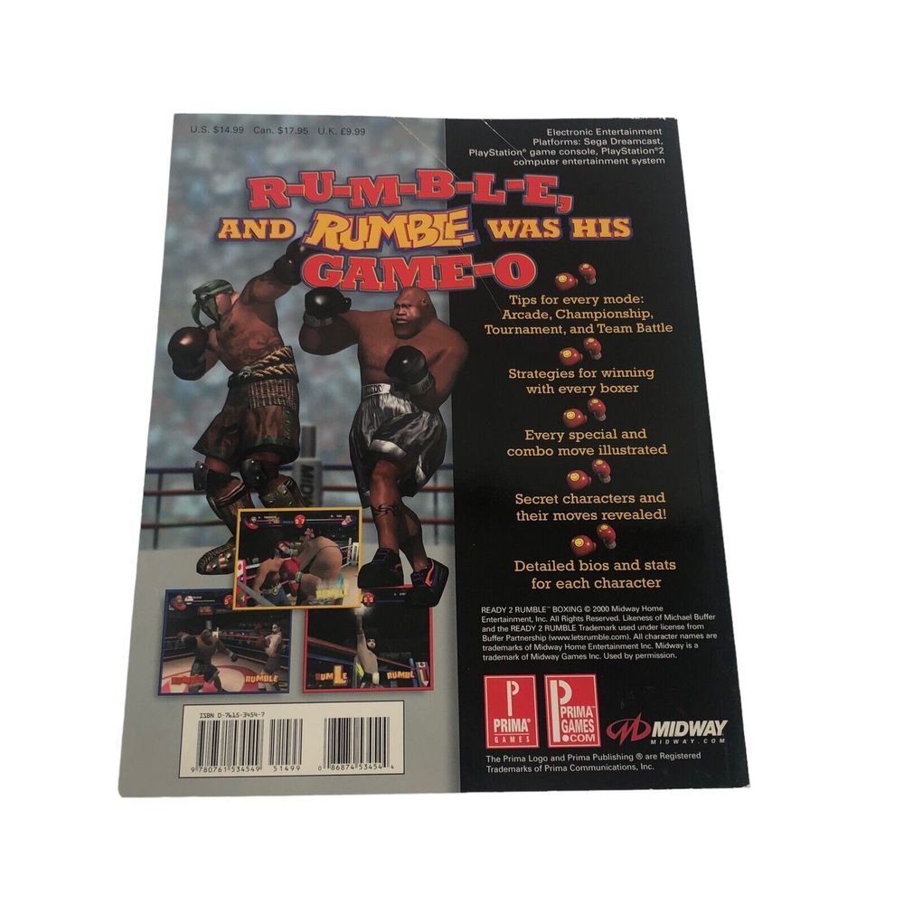 Ready 2 Rumble Boxing Round 2 Prima Strategy Guide w/ Character Cards 2000 VG+ - Picture 3 of 9